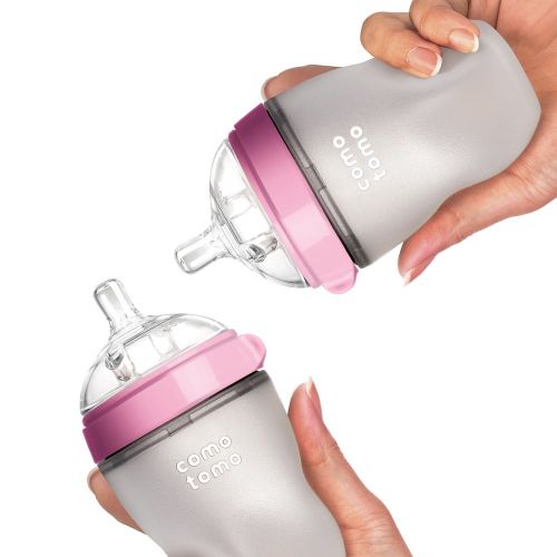  [아마존베스트]Comotomo Baby Bottle, Pink, 8 Ounce (2 Count)