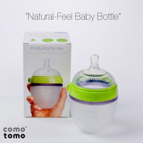  [아마존베스트]Comotomo Natural Feel Baby Bottle, Green, 5 Ounce