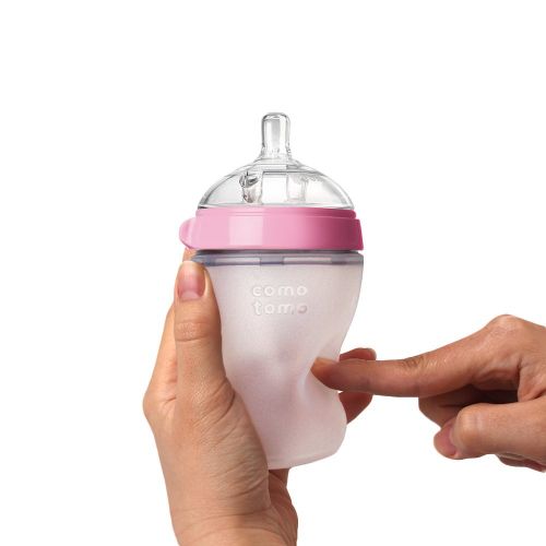 [아마존베스트]Comotomo Natural Feel Baby Bottle, Pink, 8 Ounce