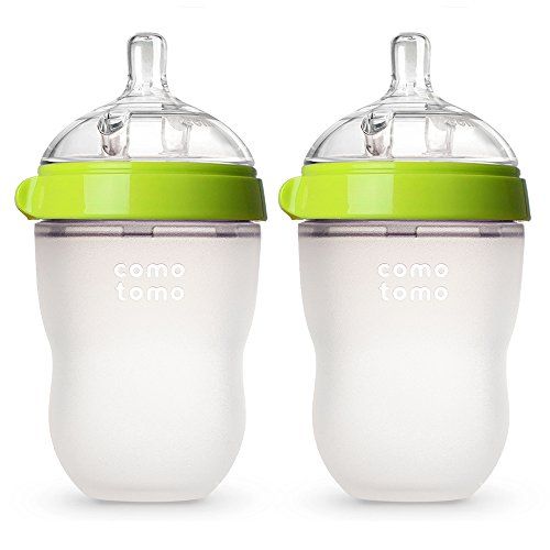  Comotomo Baby Bottle, Green, 8 Ounce (2 Count)