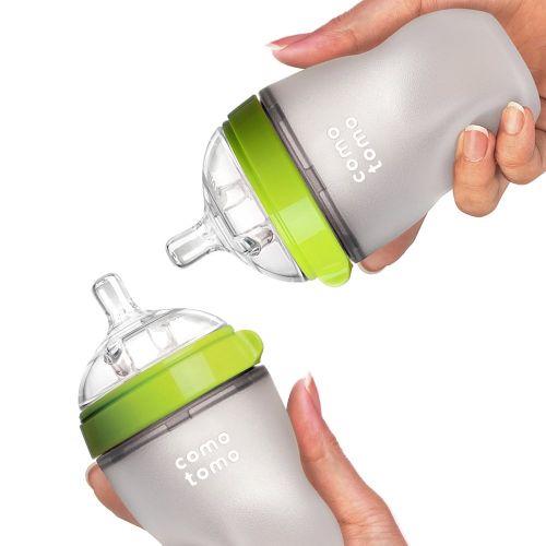  Comotomo Baby Bottle, Green, 8 Ounce (2 Count)
