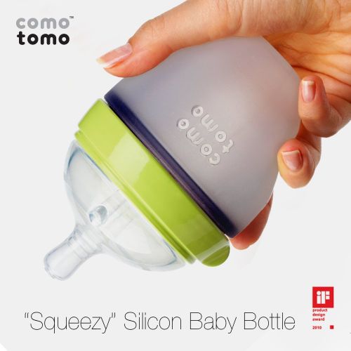  Comotomo Natural Feel Baby Bottle, Green, 5 Ounce