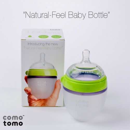  Comotomo Natural Feel Baby Bottle, Green, 5 Ounce