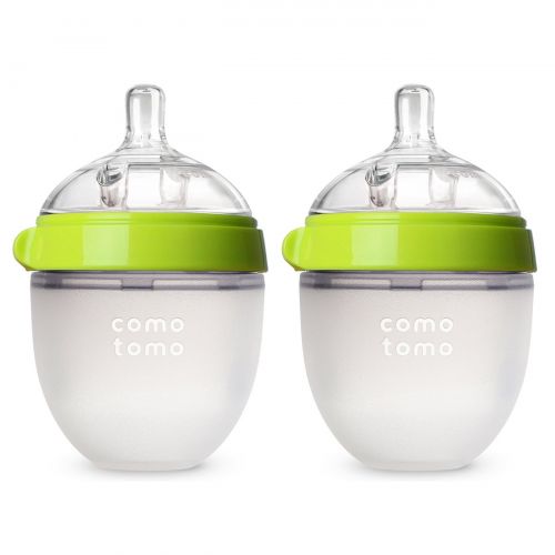  Comotomo Baby Bottle, Green, 5 Ounce (2 Count)