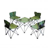Compact Evelyne Outdoor Camping Folding Tarp Table and Quad Travel Stools Set