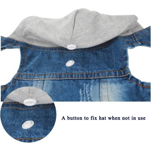  Companet Pet Vests Dog Denim Hoodies Dog Clothes Puppy Jacket Dog Outfit for Small Dogs