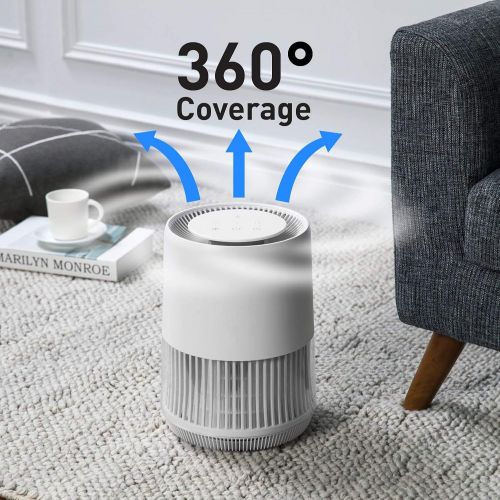  Compass Home Air Purifier - H13 True HEPA Filter 3-Stage Air Filtration for Allergies, Pollen, Dust, Odors, Smoke, Pet Dander, Bacteria with Auto Air Sensor Small Room Air Purifier