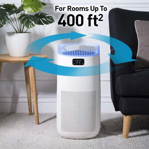  Compass Home Smart Air Purifier - H13 HEPA Filter 3-Stage Air Filtration for Allergies, Pollen, Dust, Odors, Smoke, Pet Dander, Bacteria with Auto Air Sensor and Sleep Mode for Lar