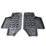 Compatible MOEBULB Rubber Rear Row Floor Mat Liner Carpets Pad fit for 2007-2017 Jeep Wrangler JK 2-Door (2pcs/Set, Black)