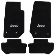 Compatible Jeep Wrangler 4 Pc Lloyds All Weather Carpet Floor Mats w/Silver JEEP Logo Custom fits 2014-2017 2018 2 Door Model Only