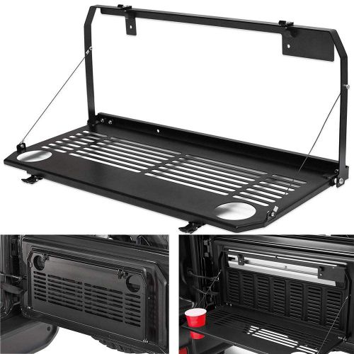  Compatible Modifying Jeep Tailgate Table Black Foldable Back Shelf Fits for 2018-2019 Jeep Wrangler JL