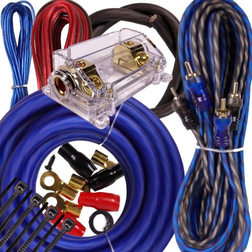  Gravity Kit Pro Complete 5000W Gravity 0 Gauge Amplifier Installation Wiring Kit Amp PK2 0 Ga Blue - For Installer and DIY Hobbyist - Perfect for Car  Truck  Motorcycle  RV  ATV