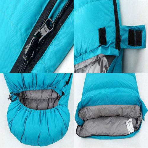  FGSJEJ Envelope Sleeping Bag,Adult Outdoor Camping Keep Warm Down Sleeping Bag,Can Be Spliced Into A Double Sleeping Bag with Compression Bag (Color : Red, Size : 0.4KG)