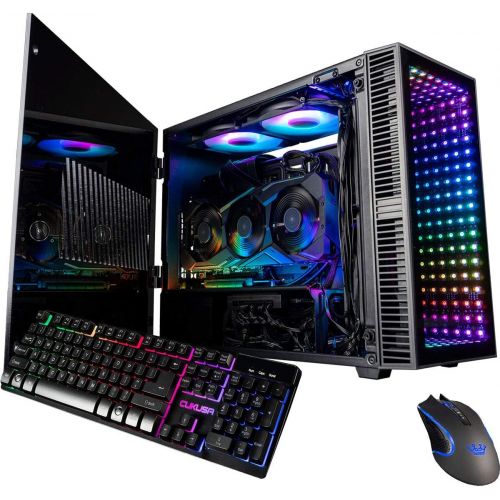  Computer Upgrade King CUK Continuum Gamer PC (AMD Ryzen 7 2700, 16GB RAM, 500GB SSD, NVIDIA GeForce GTX 1070 8GB, 500W Bronze PSU, Windows 10 Home) VR Ready Gaming Desktop Computer