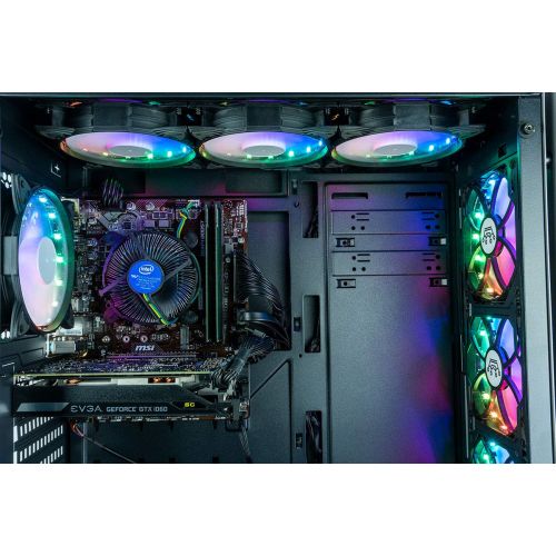  Computer Upgrade King CUK Stratos VR Ready Gamer PC (Intel i7-8700, 16GB DDR4 RAM, 500GB SSD, NVIDIA GeForce GTX 1080 8GB, 500W Bronze PSU, Windows 10) Gaming Desktop Computer with 7 RGB Lotus Fans