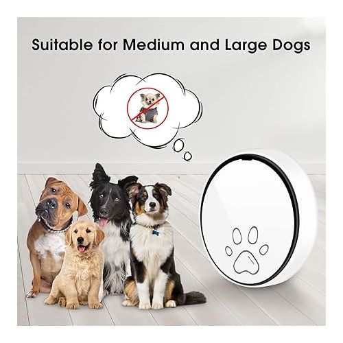  Comsmart Smart Wireless Dog Door Bell, Doggie Doorbell for Pet Potty Training Communication Go Outside Press Button with 38 Melodies 4 Volume Levels LED Flash (1 Receiver & 1 Transmitter), White