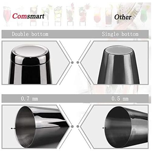  [아마존베스트]Comsmart Bartender Kit, 13 Piece Boston Cocktail Shaker Stainless Steel Bar Set with Shaker Tins,Measuring Jigger, Spoon, Pourers, Muddler, Strainer, Tongs, Bottle Stoppers, Opener, Stand,