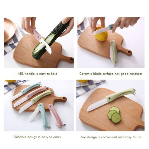  Comtervi Ceramic Fruit Knife Home Folding Ceramic Knife Fruit Knife Small Tool Portable Ceramic Knife Folding