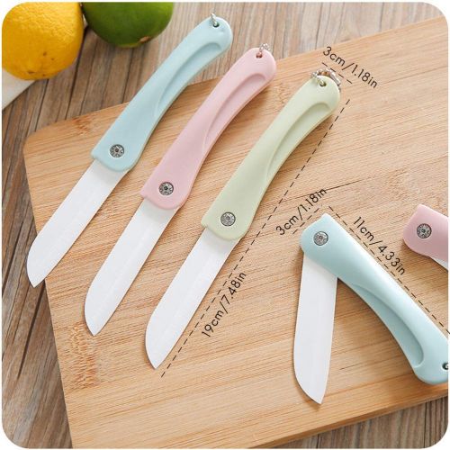  Comtervi Ceramic Fruit Knife Home Folding Ceramic Knife Fruit Knife Small Tool Portable Ceramic Knife Folding