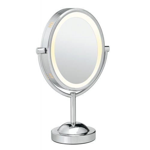  Conair Double-Sided Lighted Makeup Mirror - Lighted Vanity Makeup Mirror; 1x/7x magnification; Oiled Bronze Finish