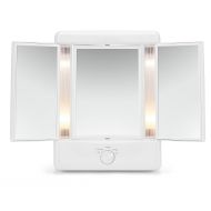Illumina by Conair Collection Two-Sided Lighted Makeup Mirror with 3 Panels and 4 Light Settings