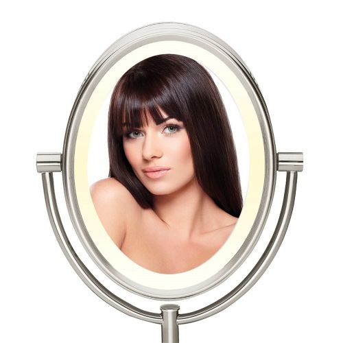  Conair Double-Sided Lighted Makeup Mirror - Lighted Vanity Mirror; 1x/7x magnification; Polished Chrome Finish
