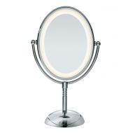 Conair Double-Sided Lighted Makeup Mirror - Lighted Vanity Makeup Mirror with LED Lights; 1x/7x magnification; Polished Chrome Finish