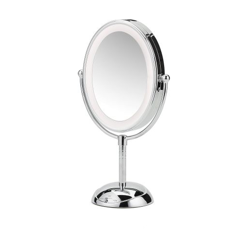  Conair Double-Sided Lighted Makeup Mirror - Lighted Vanity Makeup Mirror with LED Lights; 1x/7x magnification; Polished Chrome Finish