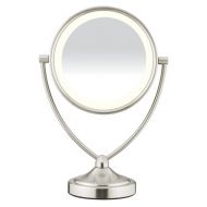 Conair Natural Daylight Double-Sided Lighted Makeup Mirror - Lighted Vanity Makeup Mirror; 1x/10x magnification; Satin Nickel Finish