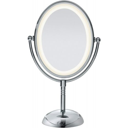  Conair Reflections LED Lighted Collection Double-Sided Makeup Mirror, 1x/7x magnification, Polished Chrome