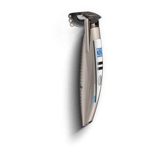  ConairMAN Super Stubble Ultimate Flexhead Trimmer; Razor-Sharp Etched Blade Technology with Pivoting Flex Head; 15 Digital Settings ranging from 0.4mm to 5.0mm; Black - WetDry + L