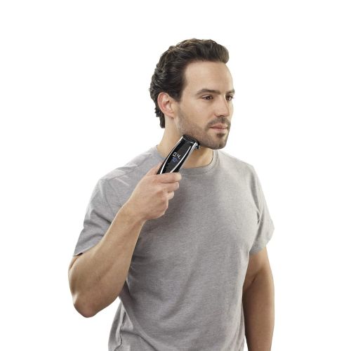  ConairMAN Super Stubble Ultimate Flexhead Trimmer; Razor-Sharp Etched Blade Technology with Pivoting Flex Head; 15 Digital Settings ranging from 0.4mm to 5.0mm; Black - WetDry + L