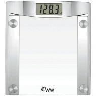 WW Scales by Conair Digital Glass Bathroom Scale, 400 lb. capacity, Elegant Polished Chrome Finish Bath Scale