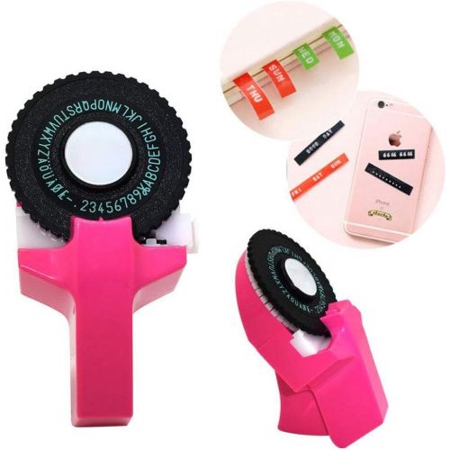  [아마존베스트]Conblomi Embossing Label Maker, Handheld Mini Label Printer Manual Label Writer with 2 Tapes for Home DIY Crafting (Black)