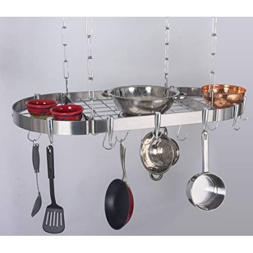  Concept Housewares PR-40901 Hanging Pot Rack, Silver, 38