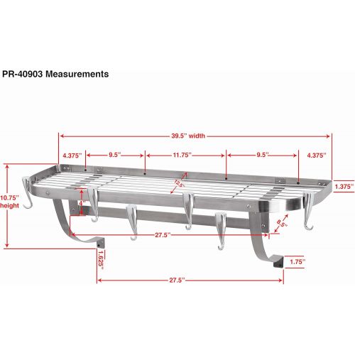  Concept Housewares Large Wall Mounted Stainless Steel Kitchen Rack