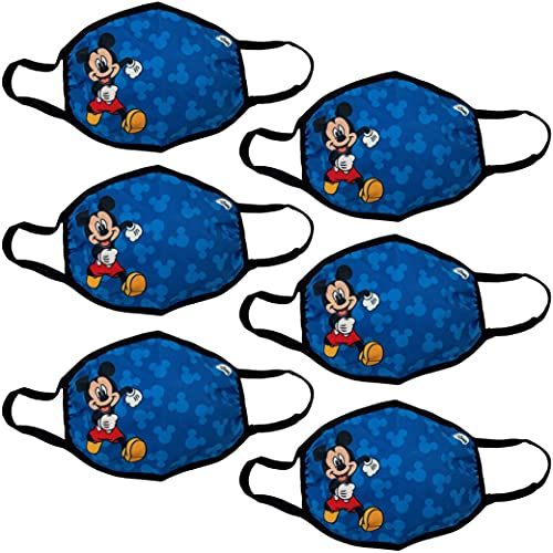  Concept One Disneys Mickey Mouse Running Gathered Face Mask for Kids, 6 Pack