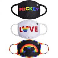 Concept One Disneys Mickey Mouse Rainbow Pride Cloth Face Mask, Multi, Pack of 3, Standard