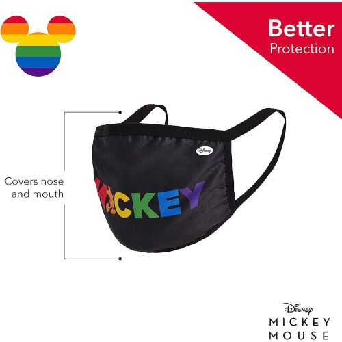  Concept One Disneys Mickey Mouse Rainbow Pride Cloth Face Mask, Multi, Pack of 3, Standard