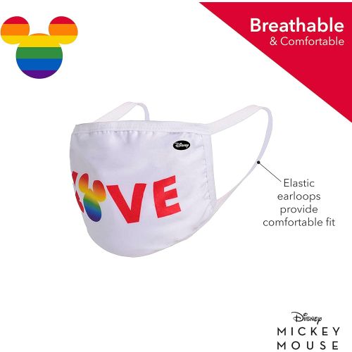  Concept One Disneys Mickey Mouse Rainbow Pride Cloth Face Mask, Multi, Pack of 3, Standard