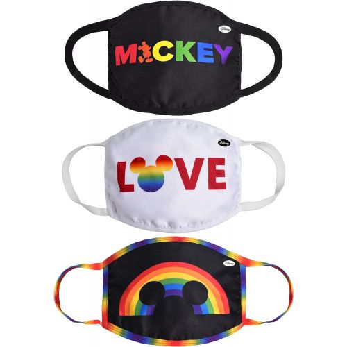  Concept One Disneys Mickey Mouse Rainbow Pride Cloth Face Mask, Multi, Pack of 3, Standard