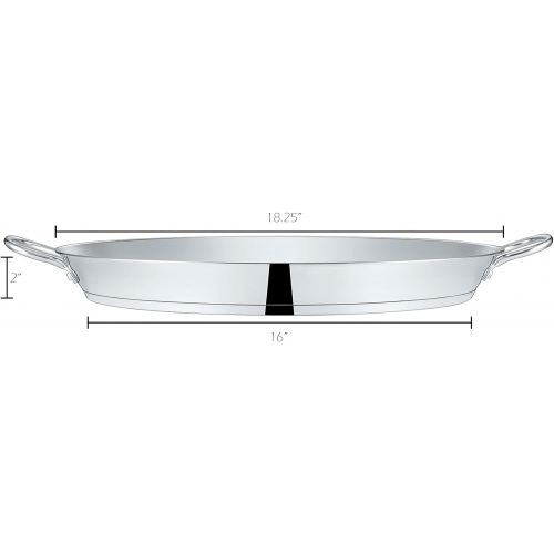  CONCORD Premium Stainless Steel Paella Pan with Heavy Duty Triply Bottom (18 (46 CM))