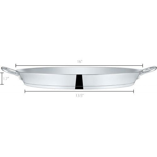  [아마존베스트]Concord Cookware CONCORD Premium Stainless Steel Paella Pan with Heavy Duty Triply Bottom (16 (40 CM))
