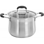 Concord Global Trading CONCORD Stainless Steel Stock Pot with Glass Lid (Induction Compatible) ((10 QT)