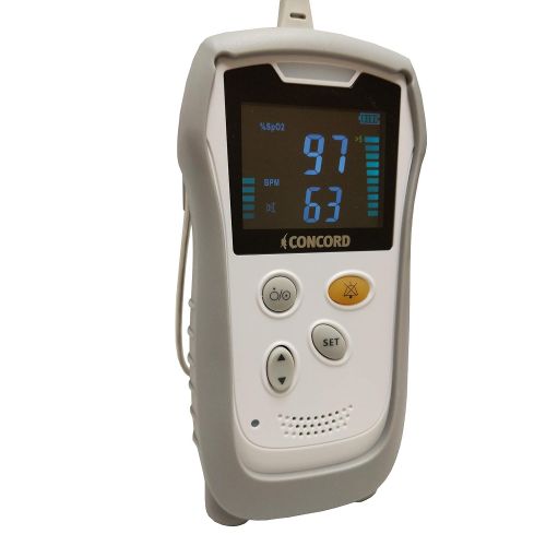  Concord Portable Handheld Pulse Oximeter Monitor with Loud Audible Alarms and Large Color Display