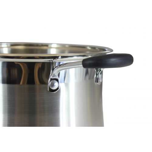  Concord Cookware CONCORD Stainless Steel Stock Pot with Glass Lid (Induction Compatible) (12 QT)