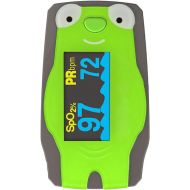 Concord Pediatric Fingertip Pulse Oximeter,Carrying Case and Lanyard, Green Frog