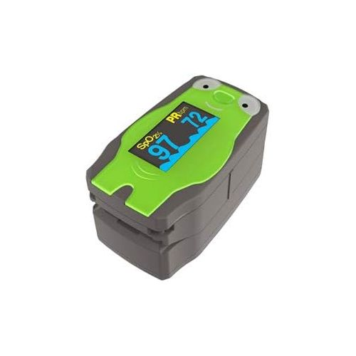  Concord Pediatric Fingertip Pulse Oximeter,Carrying Case and Lanyard, Green Frog