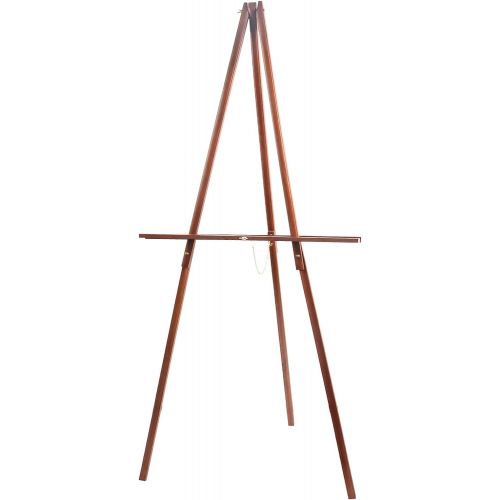  CONDA 66“ Wooden Tripod Display Floor Easel & Artist Easel, Adjustable Tray Chain Pine Brown Wood