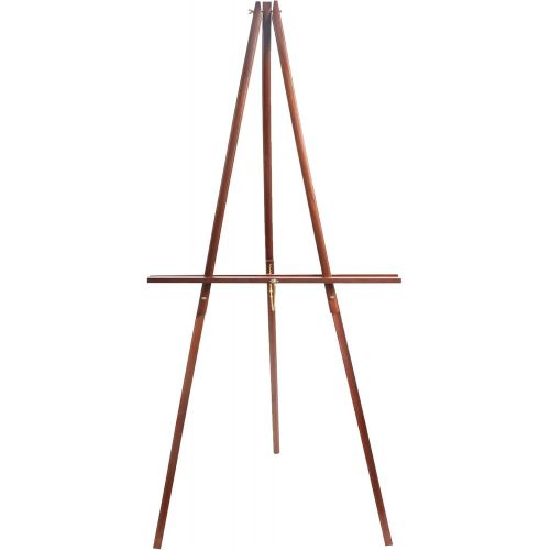  CONDA 66“ Wooden Tripod Display Floor Easel & Artist Easel, Adjustable Tray Chain Pine Brown Wood